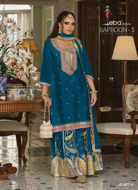 Safroon Vol 3 By Eba Heavy Wedding Wear Readymade Suits Manufactures